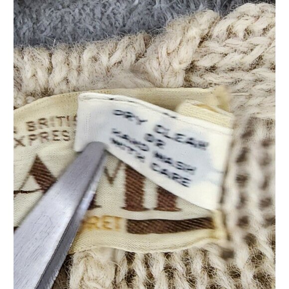 Vamp by Koret Sweater Womens Medium Brown Wool Knit Hooded Vintage Poncho - Picture 11 of 11